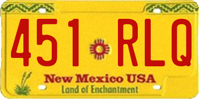 NM license plate 451RLQ