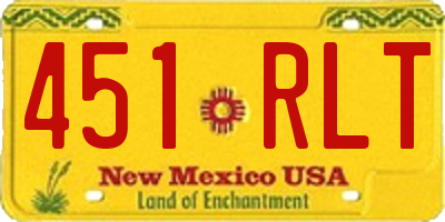 NM license plate 451RLT