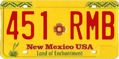 NM license plate 451RMB