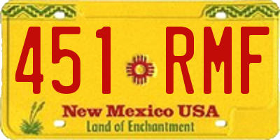 NM license plate 451RMF