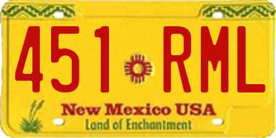 NM license plate 451RML