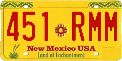 NM license plate 451RMM
