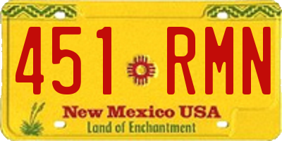 NM license plate 451RMN