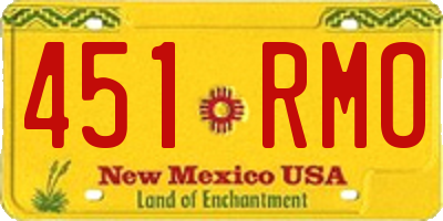 NM license plate 451RMO