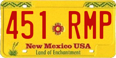 NM license plate 451RMP