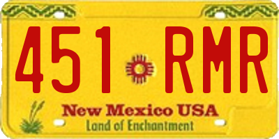 NM license plate 451RMR
