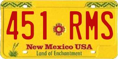 NM license plate 451RMS