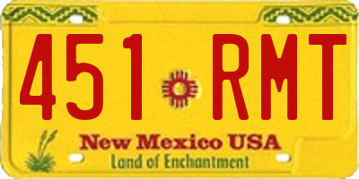 NM license plate 451RMT