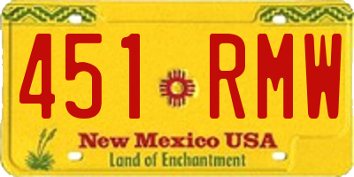 NM license plate 451RMW