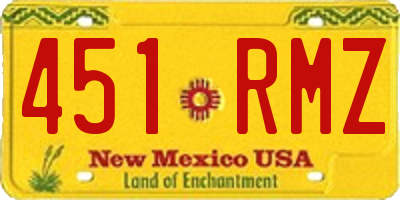 NM license plate 451RMZ