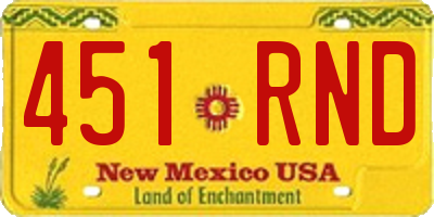NM license plate 451RND