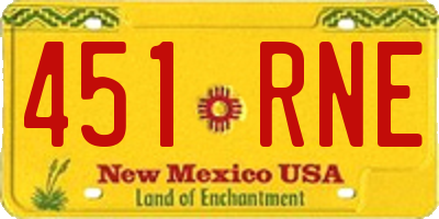 NM license plate 451RNE