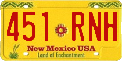 NM license plate 451RNH