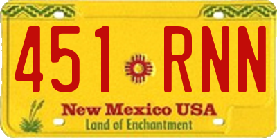 NM license plate 451RNN