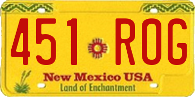 NM license plate 451ROG