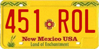 NM license plate 451ROL