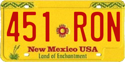 NM license plate 451RON