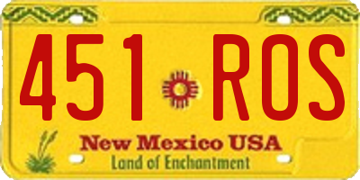 NM license plate 451ROS