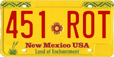 NM license plate 451ROT