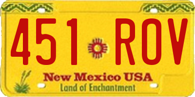NM license plate 451ROV
