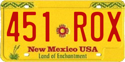 NM license plate 451ROX
