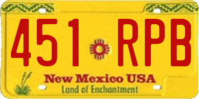 NM license plate 451RPB