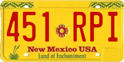 NM license plate 451RPI