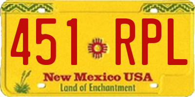 NM license plate 451RPL
