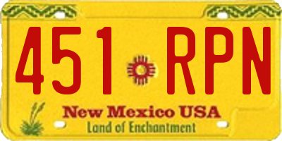 NM license plate 451RPN