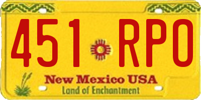 NM license plate 451RPO