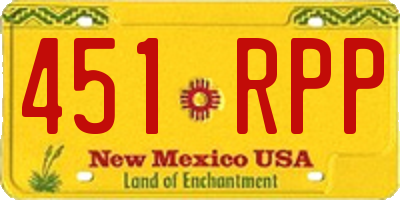 NM license plate 451RPP