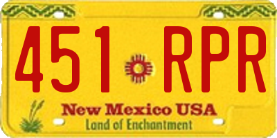 NM license plate 451RPR