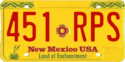 NM license plate 451RPS