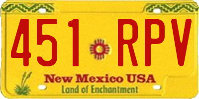 NM license plate 451RPV
