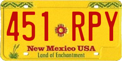 NM license plate 451RPY