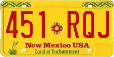 NM license plate 451RQJ