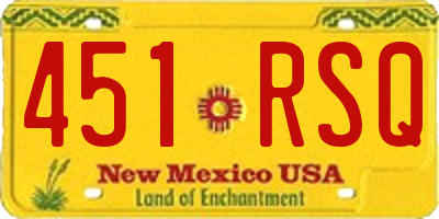 NM license plate 451RSQ