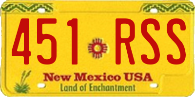NM license plate 451RSS