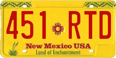 NM license plate 451RTD