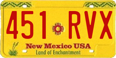 NM license plate 451RVX