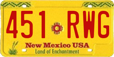 NM license plate 451RWG