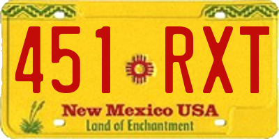 NM license plate 451RXT
