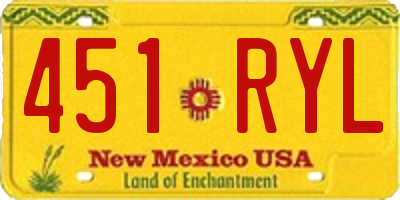 NM license plate 451RYL