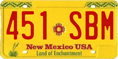 NM license plate 451SBM