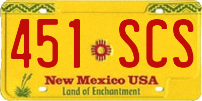 NM license plate 451SCS