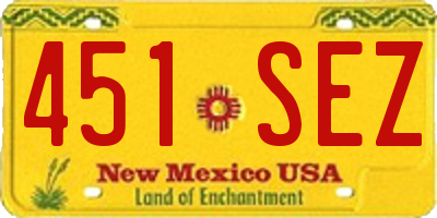 NM license plate 451SEZ