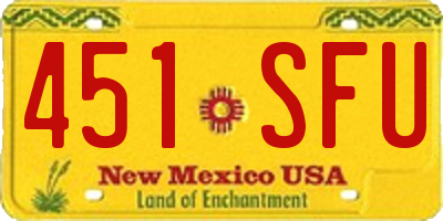 NM license plate 451SFU