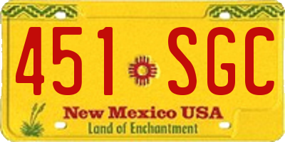 NM license plate 451SGC