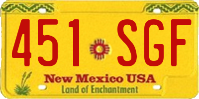 NM license plate 451SGF