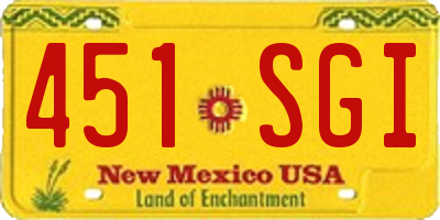 NM license plate 451SGI